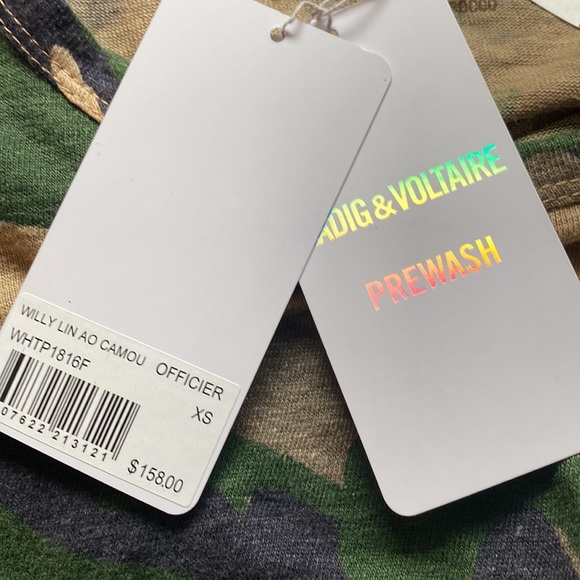 Zadig & Voltaire Willy Lin Camo Linen Long Sleeve Top - Picture 4 of 6